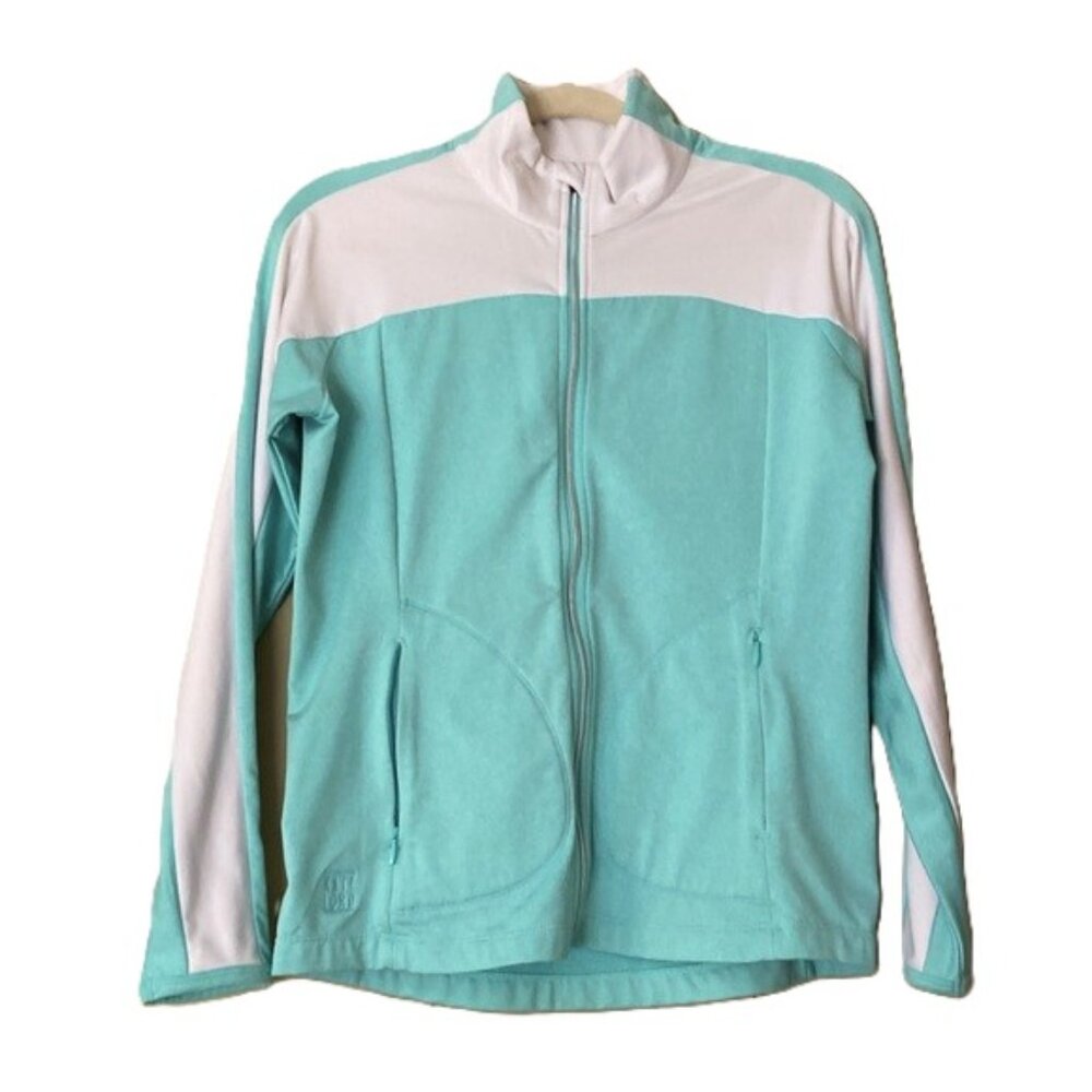 Kate Lord Performance Full Zip Top | Women's Size S | Aqua/White